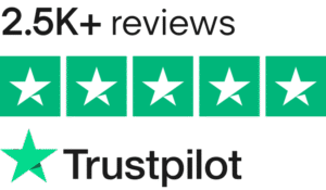 Thus is an image of our trust pilot 5 star rating after 2,500 verified reviews